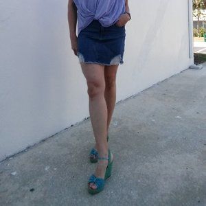 Just Black Denim Mini Skirt (Size M)